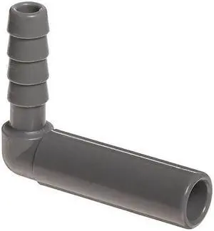 John Guest Acetal Copolymer Barbed Tube Fitting, 90 Degree Elbow, 1/4" Stem OD x 1/4" Hose ID (Pack of 10)