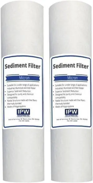 Pack of 2 Compatible with Kenmore Deluxe Sediment 38480 Filter Cartridges 1 Micron by IPW Industries Inc.