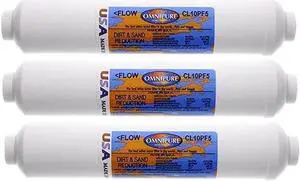 IPW Industries Inc-Omnipure - (CL10PF5-C) - 10" x 2" Sediment Inline Filter - 5 Micron 3/8" FPT 3 Pack