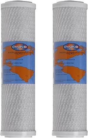 IPW Industries Inc-Omnipure - (OMB934-MAX5)- 9.75" x 2.75" Carbon Block Filter 5 Micron 2 Pack