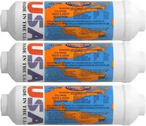 IPW Industries Inc-Omnipure - (CL6ROT33-B) - 6" x 2" T40 GAC Acid Washed Coconut Inline Filter 1/4" NPT 3 Pack