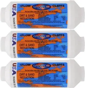 IPW Industries Inc-Omnipure - (CL6PF5-C) - 6" x 2" Sediment Inline Filter - 5 Micron 3/8" NPT 3 Pack
