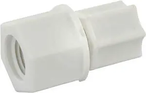IPW Industries Inc-Jaco (1564PPG)- Reducing Union Fitting with Ferrule Nut and Integral Sleeve - Polypropylene 3/8" OD x 1/4" OD/Plastic Gripper (High Pressure 220 PSI)
