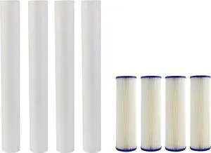 IPW Industries Inc. Compatible to EQ-304-20 and EQ-PFC.35 Whole House Water Filters Pre Filters and Sub Micron Post Filters (8)