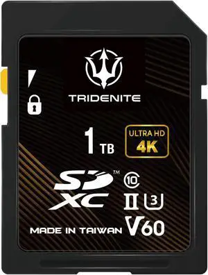 TRIDENITE 1TB SD Card, Read Speed Up to 245MB/s, UHS-II U3 V60 4K UHD, Professional Grade SDXC Memory Card