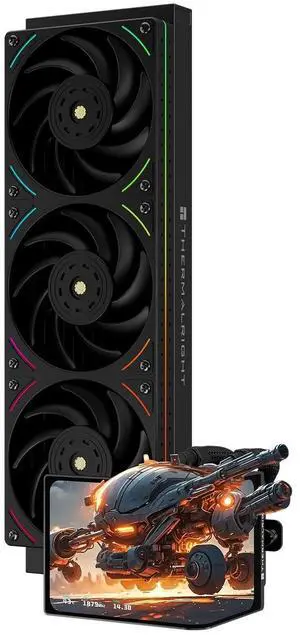 Thermalright Levita Vision 360 UB ARGB Black 360mm AIO CPU Liquid Cooler, 6.67" 2400x1080 LCD, 2150RPM PWM ARGB Fans, for Intel and AMD Thermalright Levita Vision 360 UB ARGB Black 360mm AIO CPU Liquid Cooler, 6.67" 2400x1080 LCD, 2150RPM PWM ARGB Fans, for Intel and AMD