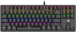 HP GK200 (SPANISH) Mechanical Gaming keyboard, LED lightning, Height adjustment, Mechanical switches, 50 million key life, Durable and scratch resistant aluminum panel, USB wired