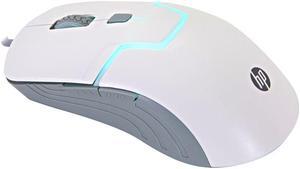HP M100s Gaming Mouse, USB Wired, 4 DPI levels, 3200 MAX DPI, 6 buttons, Optical sensor, 5 million clicks, Ergonomic design, (BLACK/WHITE) White