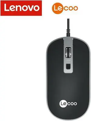 Lenovo (Lecoo) MS104, USB Wired Mouse, 1600 MAX DPI, 4 keys, 3 million clicks key lifespan