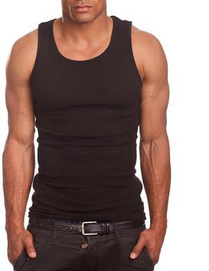 Mens A-Shirts 3 Pack Undershirt, Medium, Black