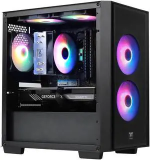 YEAH MAGIC Gaming PC Desktop AMD Ryzen 7 5700X 3.4 GHz RTX4060 DDR4 3200MHz 32GB RAM 1TB M.2 NVMe SSD Windows 11 Home 64-bit 650W GOLD PSU Gaming PC RGB Cooler Office Business PC Black