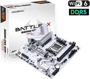 Colorful White BATTLE-AX B650M-GHA WIFI V14 Motherboard DDR5 RAM 96GB PCIe 4.0 x4/2*M.2 SSD/3 Pin ARGB/3.2 Gen Type-C /AX200 WIFI 6 Bluetooth 5.2