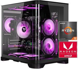 YEAH MAGIC Astral  S1 Gaming Desktop AMD Ryzen 5 5600GT 3.9GHz 16GB(8G*2) DDR4 3200 1T NVME SSD ARGB 7 Fans Win 11 Home Gamer Desktop Computer Office Work WIFI 6 650W Gold PSU Black