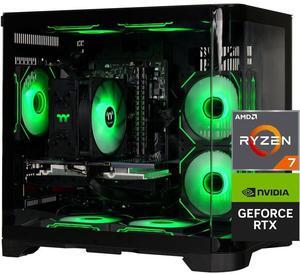 YEAH MAGIC Gaming Desktop - AMD Ryzen 7 5700X 3D - RTX 4060 8GB - 32GB (16GB*2) DDR4 3200MHz - 1TB NVMe SSD - ARGB Fans - 650W PSU WIFI Perfect for Gaming - Design Win 11 Home Prebuilt Gaming Pc