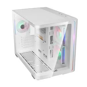 YEAH MAGIC Mid-Tower PC Gaming Case, High-Airflow,360 water cooling,ARGB light strip, Sturdy One-piece curved curved glass,With 3 RGB fans,Gaming Computer Case for ATX/Micro-ATX/ITX Motherboard, White