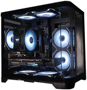 YEAH MAGIC Gaming Desktop AMD Ryzen 5 5600 RX6750GRE DDR4 16GB(8G*2) 3200 1T SSD 7 RGB Fans Win 11 Home Gamer PC Computer Business Work 650W PSU WIFI Black