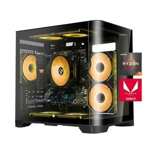 YEAH MAGIC Gaming PC Desktop AMD Ryzen 5 5600GT,16GB DDR4 3200MHz,1TB M.2 NVMe PCle4.0 Gen4,650W 80PLUS PSU,WiFi,Game Design Office console,Sea View Room,Windows 11 Tower Prebuilt PC computer