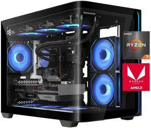 YEAH MAGIC Gaming PC AMD Ryzen 7 9700X Zen5, RTX 5060 Ti 16GB, 32GB 6000MHz DDR5, 1TB NVME M.2 SSD, 360MM AIO Liquid Cooling, WiFi/AC, Windows 11 Home Desktop PC