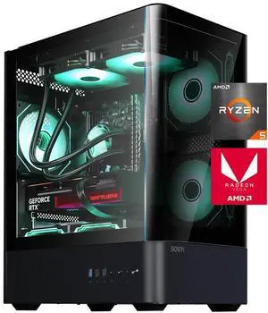 YEAH MAGIC Arcane Z1 Gaming Desktop,AMD Ryzen 7 5700X, RTX5060,32GB DDR4 3200MHz RAM 1TB M.2 NVMe SSD, WIFI Windows 11 Home Gaming PC,Prebuilt PC