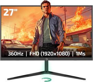 GAMEPOWER Rapid 27 inch 1ms 360Hz 1080p Gaming Monitor - Flat IPS, HDR10 Height/Tilt/Swivel/Pivot Adjustable RGB Anti-Glare Display, HDMI/DP/USB, FreeSync, G-Sync, 350 cd/m² Bright LEDs, Laser Logo