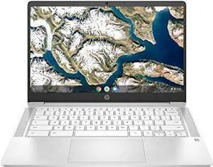 HP Chromebook 14a-na0030ca 14" Intel Pentium Silver N5030 1.10 GHz up to 3.10 GHz 8GB RAM 128GB eMMC Intel UHD Graphics Chrome OS Laptop, White - 9VU04UA
