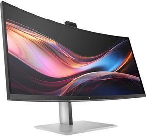 HP Series 7 Pro 34" WQHD Curved Monitor 1440p 21:9 5ms GtG Brightness 400 nits Contrast Ratio 2000:1 5MP HDR USB-C FreeSync Premium DisplayPort HDMI - 8K157AA
