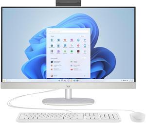 HP 27-CR0000M 27" FHD IPS All-In-One Desktop AMD Ryzen 3 7320U 2.40 GHz up to 4.10 GHz 8GB RAM 512GB NVMe M.2 SSD AMD Radeon Graphics Windows 11 Home, White - 947R2AV-V016