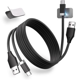Magtame Magnetic StayCable USB A to USB C Cable with Cord Holder (3.3FT and 5FT) Home Car Desk Cable Management, Black