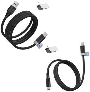 Magtame Magnetic 3.3FT USB C to USB C Cable with USB A to USB C Cable 2Pack for Tangle-Free Home Car Desk Cable Management, Black