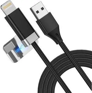 Magtame StayCable USB A to Lightning Cable 2Pack, Anti-Drop Lightning Cable with Magnetic Keeper 3.3ft, Fast Charging Braided Cord Compatible for iPhone 14/13/12/11