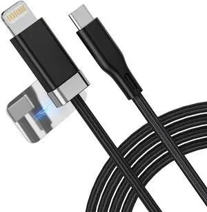 Magtame Stayable USB C to Lightning Cable 2Pack, Anti-Drop Lightning Cable 3.3ft with Magnetic Cable End for Cable Management Organizer Compatible for iPhone 14/13/12/11
