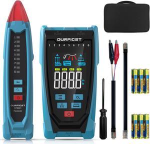 DURFICST Network Cable Tester, NT8801 Ethernet Cable Tester, Fault Distance Location and Cable Length Test with TDR Technology, 2.5" Color Screen RJ45 RJ11 Network Tester with Cloth Bag