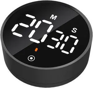 DURFICST Digital Countdown Magnetic Egg Timer, Kitchen Timer for Kids,Rotating LED Countdown Timer 280 Digital Display Magnetic Multifunctional Timer Black, Kitchen Timer for Kids Digital Countdown