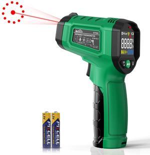 SQECH Infrared Thermometer Gun,Laser Thermometer Gun -58~1112(-50~600) ,Non-Contact Temperature Gun with Adjustable Emissivity&Color Backlight for Cooking, Pizza Oven,BBQ,Fridge,Engine,HVAC(Green)