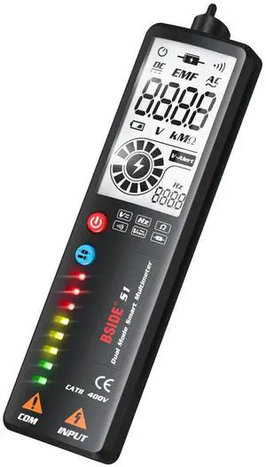 DURFICST Battery Load Tester 2.4'' LCD Voltage Detector NO-Contact Circuit Volt Tester Voltmeter Ncv Socket Live Wire Check HZ Ohm Continuity