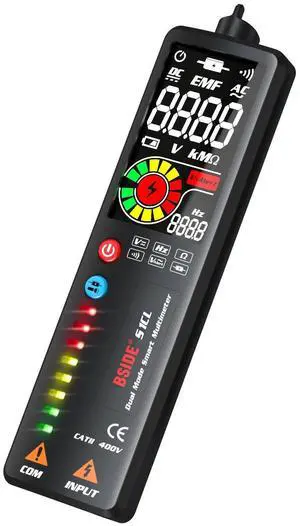 DURFICST Battery Load Tester, 2.4'' LCD Voltage Detector NO-Contact Circuit Volt Tester Voltmeter Ncv Socket Live Wire Check HZ Ohm Continuity ,Wider Test Range