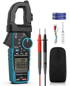 DURFICST Clamp Meter Digital Inrush Clamp Multimeter AC/DC 600A 6000 Counts Amp Voltage Tester with VFD, LOZ Mode,Measures AC/DC Current Voltage NCV Temperature Resistance Capacitance Frequency