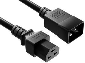Cable Leader 3ft IEC320 C20 to C21 Heavy Duty Power Extension Cord, 12 AWG