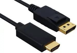 Cable Leader 28 AWG Gold Plated Premium DisplayPort 1.2 to 4K HDMI Male to Male Cable with Latches (15 Foot (1 Pack))