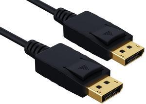 CableLeader 15ft Gold Plated Premium DisplayPort to DisplayPort Male to Male Cable with Latches, 4K Ultra HD with Audio, 28 AWG, for Monitor, Graphics Card, TV & Laptop, Black