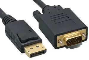 Cable Leader Gold Plated Premium DisplayPort to VGA Male to Male Cable 28AWG 6ft
