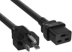 CableLeader 8ft 12 AWG NEMA 6-20P to C19 Heavy Duty Power Cord, 20A/250V, Power Extension Cord for PDU & UPS, Black