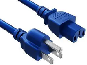 CableLeader 1ft 14 AWG 15A 125V Power Cord Cable NEMA 5-15P to IEC320 C15, Blue, UL Listed