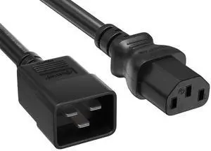 CableLeader 6ft IEC320 C20 to C13 Power Cord, 14AWG, 15A/250V, SJT, Power Extension Cord for PDUs, UPS Systems, Servers, Computer, Monitor & More, UL Listed, Black CableLeader 6ft IEC320 C20 to C13 Power Cord, 14AWG, 15A/250V, SJT, Power Extension Cord for PDUs, UPS Systems, Servers, Computer, Monitor & More, UL Listed, Black