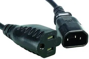 Cable Leader AC Computer PDU Extension Power Cord NEMA 5-15R to IEC320 C14 6ft