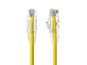 Cable Leader 8ft Slim Cat6a Ethernet Cable, 10 Gigabit RJ45 Snagless Patch Cord, 600MHz 28AWG Bare Copper UTP, Yellow, for Patch Panel, Server Rack & Data Center Cable Leader 8ft Slim Cat6a Ethernet Cable, 10 Gigabit RJ45 Snagless Patch Cord, 600MHz 28AWG Bare Copper UTP, Yellow, for Patch Panel, Server Rack & Data Center