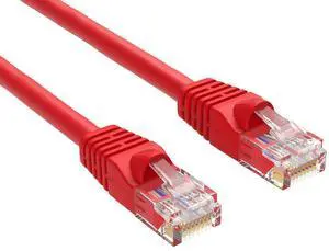 Cable Leader 25ft Cat6 Ethernet Cable / High Speed LAN Patch Cable, 1 Gigabit RJ45, 550MHz 24AWG Bare Copper UTP, Red, for Home, Office, Gaming & Router Cable Leader 25ft Cat6 Ethernet Cable / High Speed LAN Patch Cable, 1 Gigabit RJ45, 550MHz 24AWG Bare Copper UTP, Red, for Home, Office, Gaming & Router