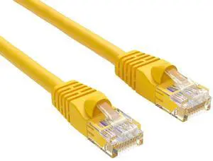 Cable Leader 25ft Cat6 Ethernet Cable / High Speed LAN Patch Cable, 1 Gigabit RJ45, 550MHz 24AWG Bare Copper UTP, Yellow, for Home, Office, Gaming & Router Cable Leader 25ft Cat6 Ethernet Cable / High Speed LAN Patch Cable, 1 Gigabit RJ45, 550MHz 24AWG Bare Copper UTP, Yellow, for Home, Office, Gaming & Router