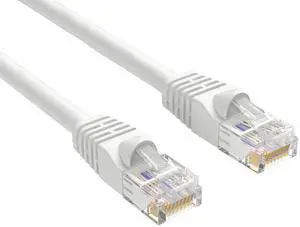 Cable Leader 50ft Cat5e Ethernet Cable / High Speed LAN Patch Cable, 1 Gigabit RJ45, 350MHz 24AWG Bare Copper UTP, White, for Home, Office, Gaming & Router Cable Leader 50ft Cat5e Ethernet Cable / High Speed LAN Patch Cable, 1 Gigabit RJ45, 350MHz 24AWG Bare Copper UTP, White, for Home, Office, Gaming & Router