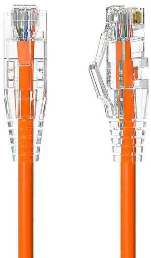Cable Leader 15ft Cat6 Slim Ethernet Cable / Mini LAN Patch Cable, 1 Gigabit RJ45, 250MHz 28AWG Bare Copper UTP, Orange, for Patch Panel, Wall & Behind Desk Cable Leader 15ft Cat6 Slim Ethernet Cable / Mini LAN Patch Cable, 1 Gigabit RJ45, 250MHz 28AWG Bare Copper UTP, Orange, for Patch Panel, Wall & Behind Desk